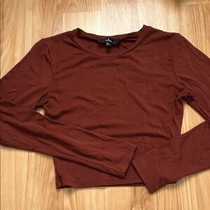 Lulu's Rich Rust Long Sleeve Tee